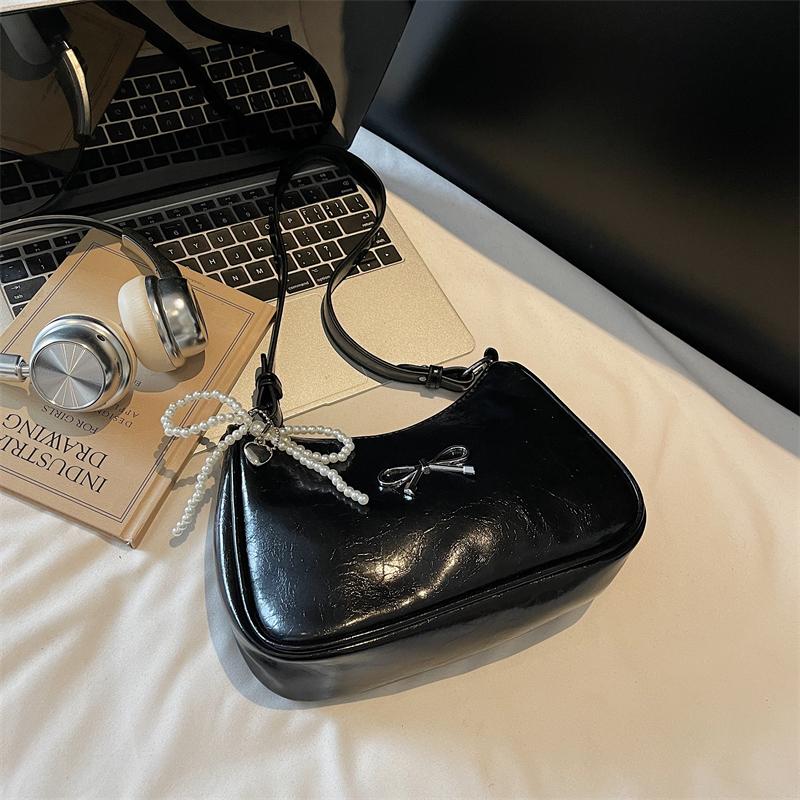 Schultertaschen Schleife Designer Handtaschen Anhänger senden Mode PU Handtaschen Reißverschluss Pendeltasche Achseltasche für Damen