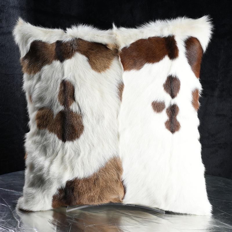 Plush Cow Print Pillowcase 50x50cm Double-sided Cushion Cover Artistic Color-block Throw Pillow Cover Home Decor