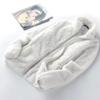 Women's Double-Sided Fleece Jacket - Warm Stand Collar, Long Pile Zipper, Short Cardigan Style Sweatshirt.