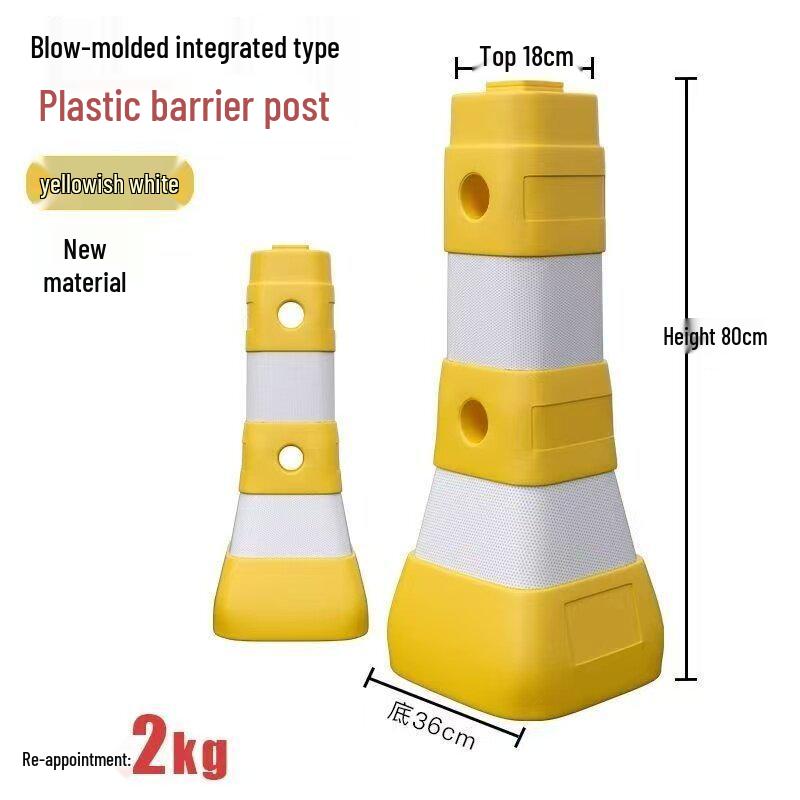 Plastic Water-Filled Barrier: Blue/White Guardrail with Red/White Connectors