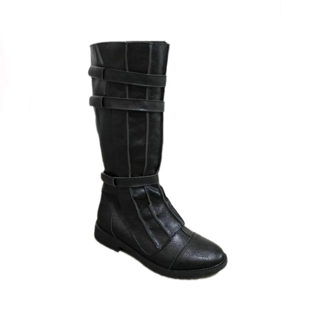 TEMU Skywalker Boots Adult Men's Force Knight Black Boots Shoes Halloween Cosplay