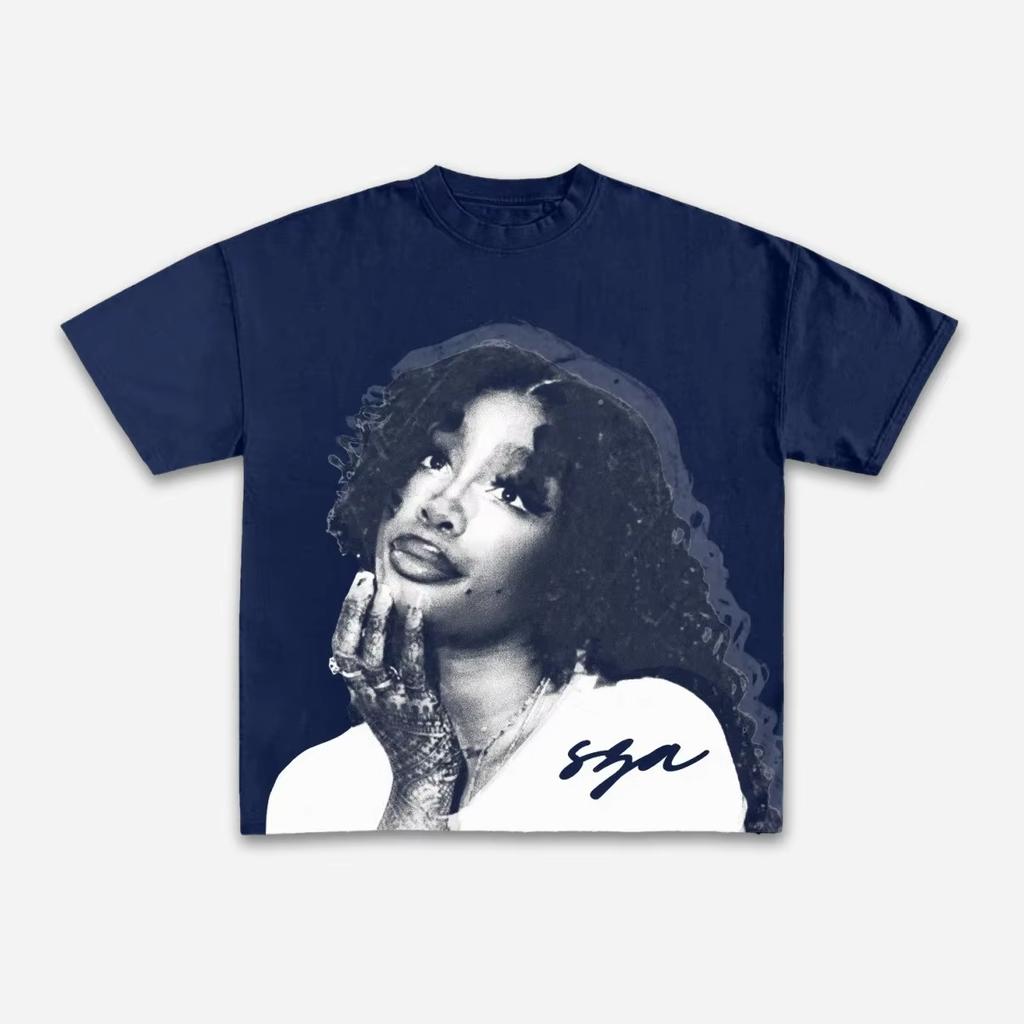 Vintage Sza Graphic Print Cotton Casual Tshirt Unisex Y2K Summer Short Sleeves Oversize Y2K Tshirt Streetwear Women Tee Tops