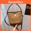 Chic Street Style Straw Woven Shoulder Bag 2024 Fashion Handbag