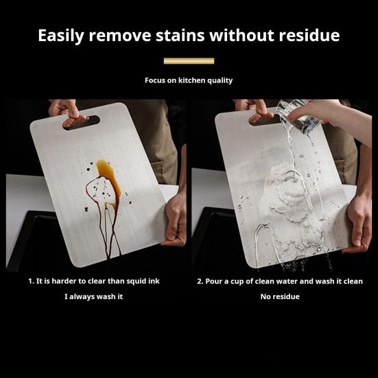 Stainless Steel Cutting Board Double Sided Chopping Board for Kitchen Easy Grip Handle Large Versatile Food Prep Board for Meat Veggies Fruits