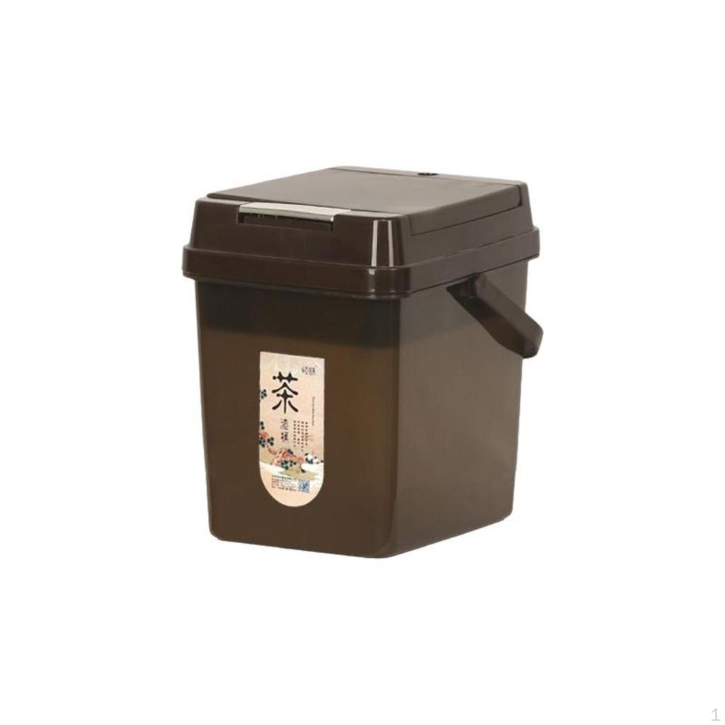 Tea Residue Bin Wastewater Container, Wet and Dry Separation, Office, Room Grey 7L