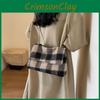 Large Capacity Plaid Tote Bag For Fashionable Daily Use Commuter Bag With Unique Style
