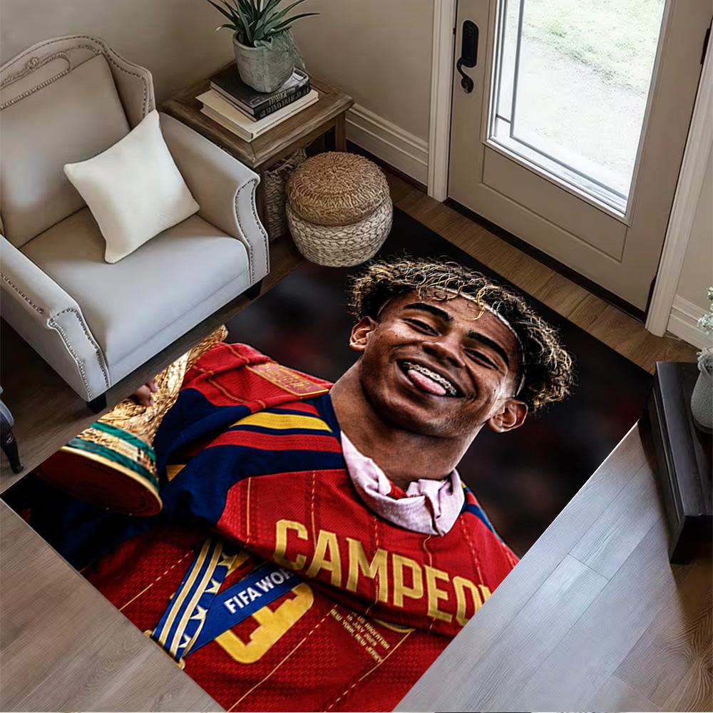Yamal's Barcelona Debut Floor Mat Design for Study room Playrooms Dining Room Hallway Anti-slip Rug Office home decor Best for Christmas