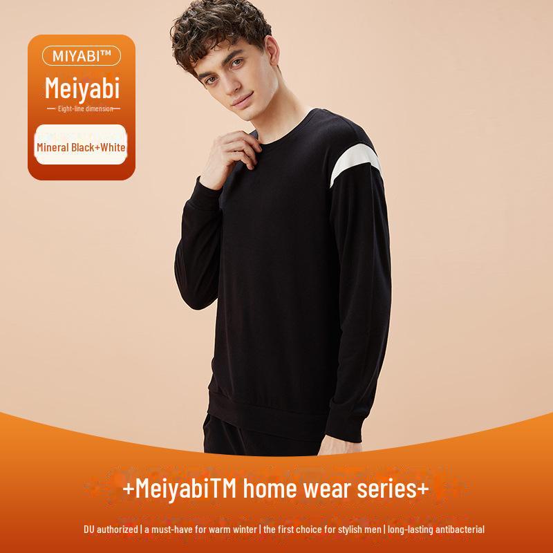 

Aoweizi Мужская антибактериальная пижама большого размера с длинным рукавом на весну и осень Top, XXXL