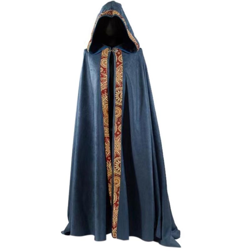 Halloween Death Cloak Loose Comfortable Hooded Death Robe Cloak Meidieval Cape Costume for Adult Cosplay Party Halloween