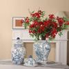 Chinese Retro Blue and White Porcelain Vase for Elegant Flower Arrangements