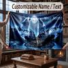 Weltraum Kosmisches Thema Decke Benutzerdefinierter Name Text Personalisierte Decke Weich Gemütlich Decke für Zuhause Sofa Bett
