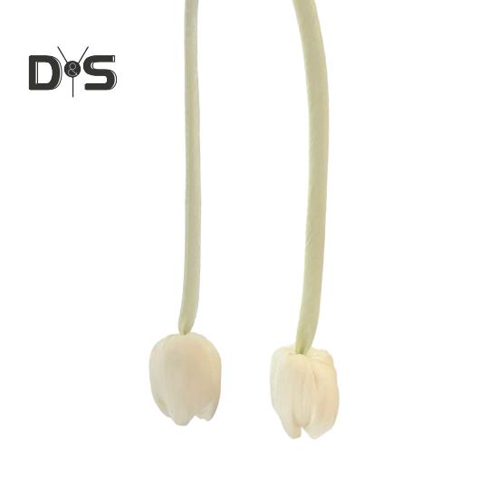 

Лента-ремешок из ткани с бутонами тюльпана, аксессуар для волос с бутонами тюльпана, подхват для штор ручной работы для проектов «сделай сам», украшение для дома бежевый