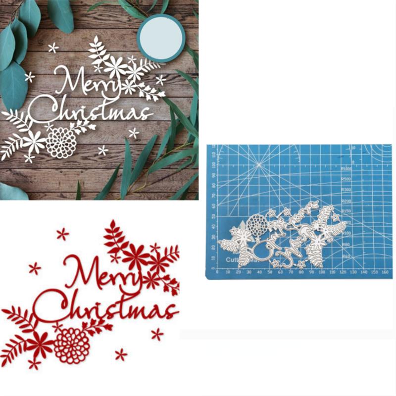 Wesołych Świąt Litery Tłoczenie Wykrojniki Ze Stali Węglowej DIY Scrapbooking Szablony Craft