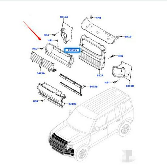 LR130026 Air Deflector for 2020 Land Rover Defender