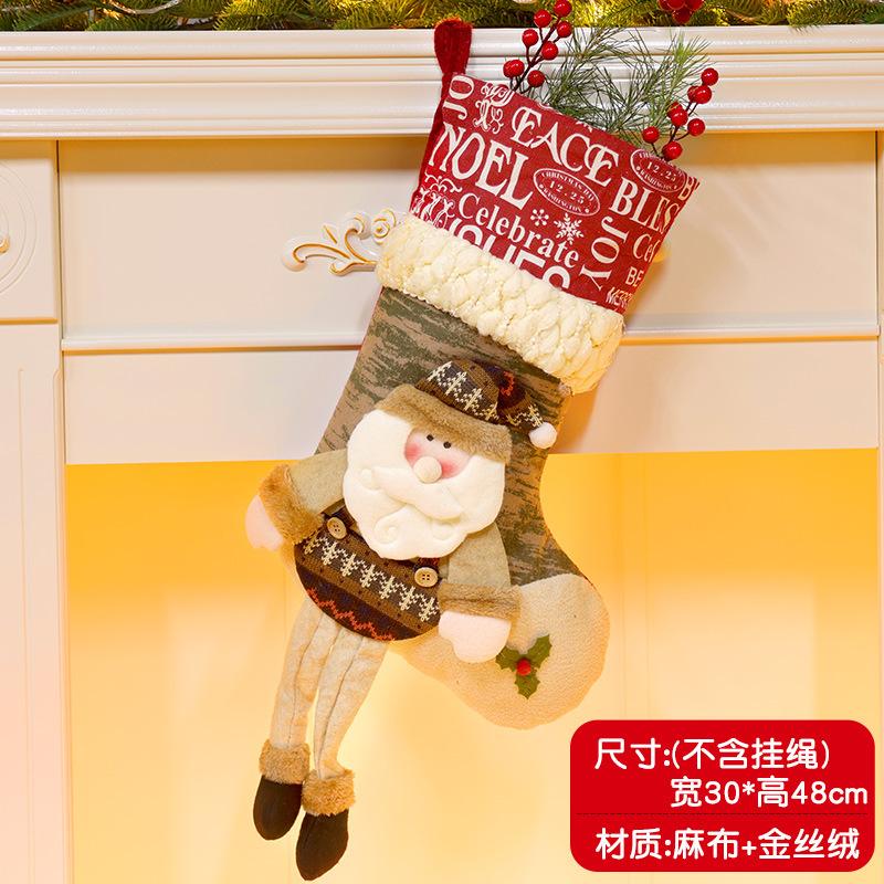 Christmas Stockings Socks Santa Snowman Hanging Xmas Tree Ornaments Christmas Decor for Home New Year Navidad Candy Gift Bags