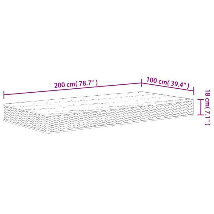 VidaXL Medium Bonnell Spring Mattress 100x200 Cm 372971