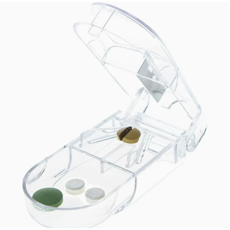 Pill Cutter Box Portable Drug Box Tablet Cutter Splitter Medicine Pill Holder Pill Cutter Box