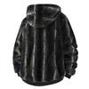 Abrigos de Invierno Chaquetas Cálidas Gruesas Sudaderas con Capucha con Cremallera de Manga Larga Casual Deportivo Abrigo con Estampado de Leopardo Negro con Capucha Chaqueta para Hombre y Mujer