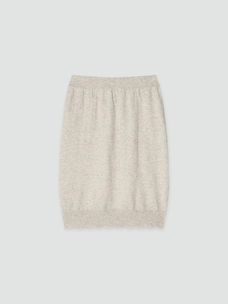Tinnit Frill Hem Cotton Knit Skirt_Oatmeal