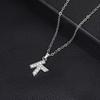 European & American Inlaid Rhinestone English Letter Choker Necklace for Women - Stainless Steel Pendant Jewelry Accessory