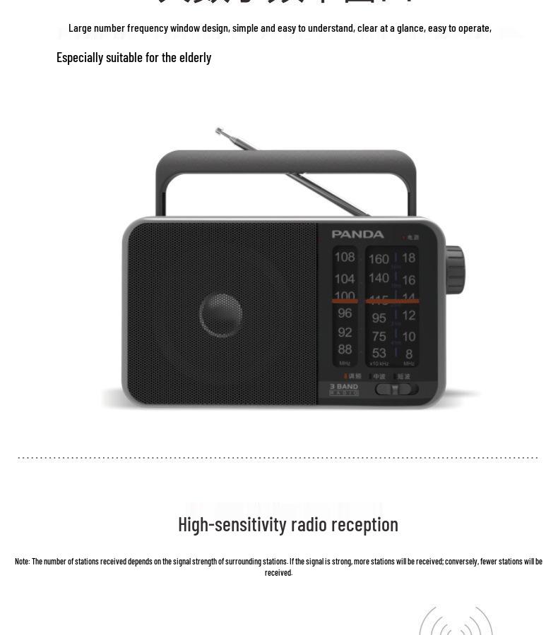 PANDA T-13 Compact Analog FM/MW/SW Radio for Seniors