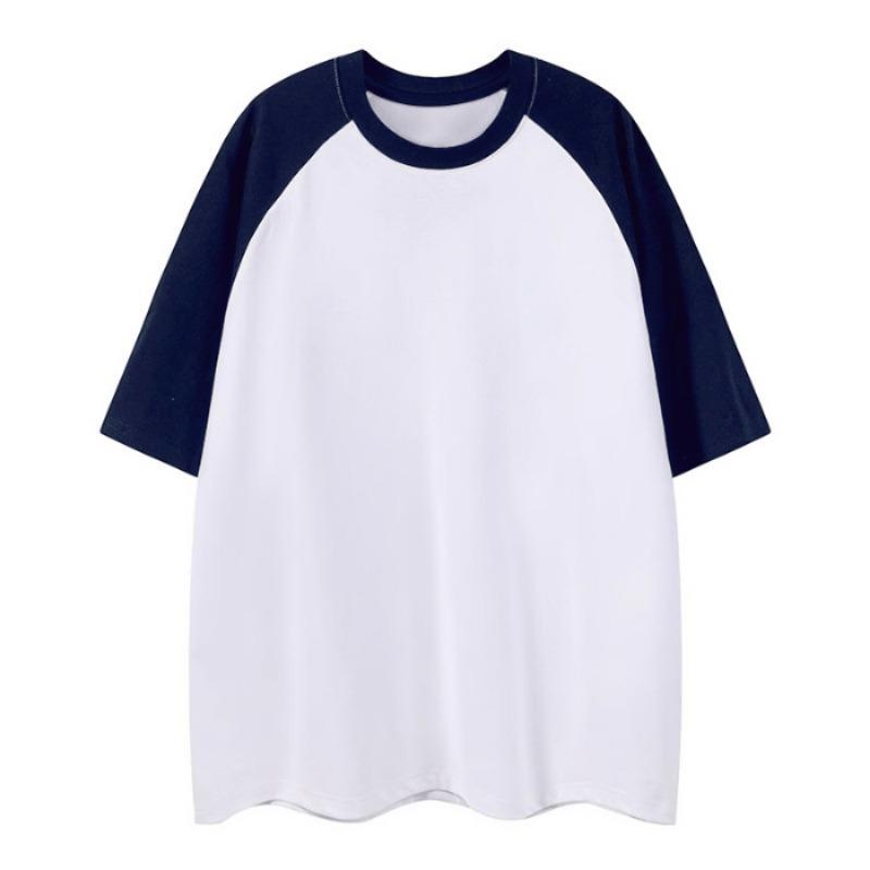 Pure Cotton Multicolored Heavy-duty Couple T-shirt with Shoulder Sleeves for Short-sleeved Women