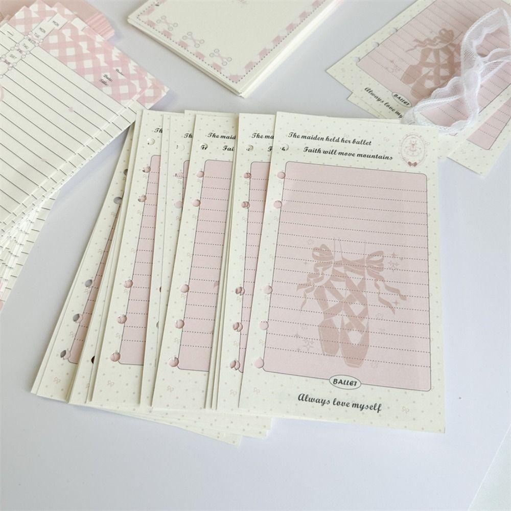 

50Sheets A6 Loose Leaf Refill Paper Ballet Shoes Notebook Index Inside Page Students Style F