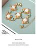 Gold-Plated Four-Leaf Clover Jade Bracelet: Chinese Style Handicraft