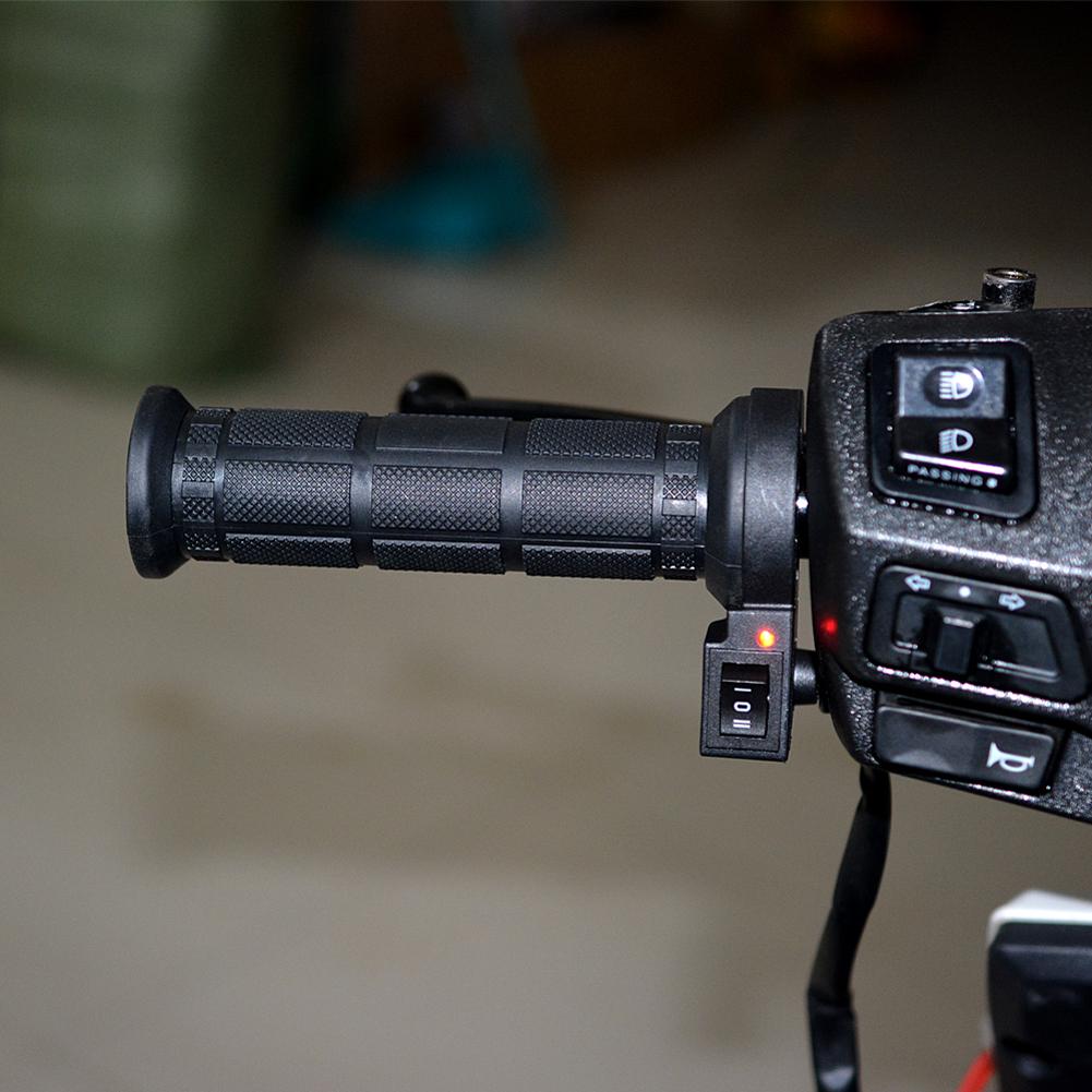 Motorcycle Heated Grips 12V Anti Vibration Anti Slip Hot Handlebar Warmer Electric Scooter Handlebar Heated Grip Cover Winter