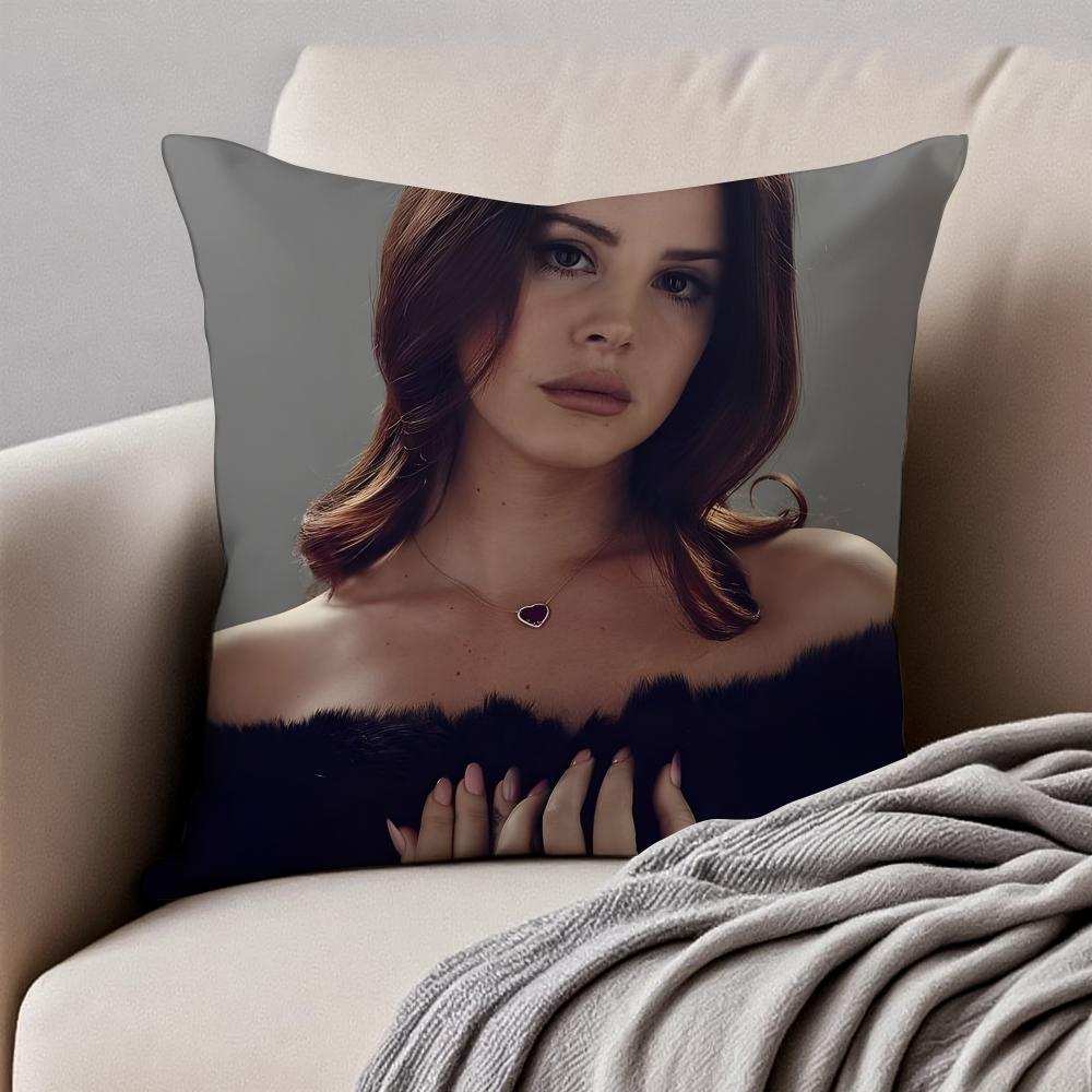 LLana Del Rey Cushion Cover Pillowcase Antidustmite Invisible Zipper Short Plush Sofa Cushion