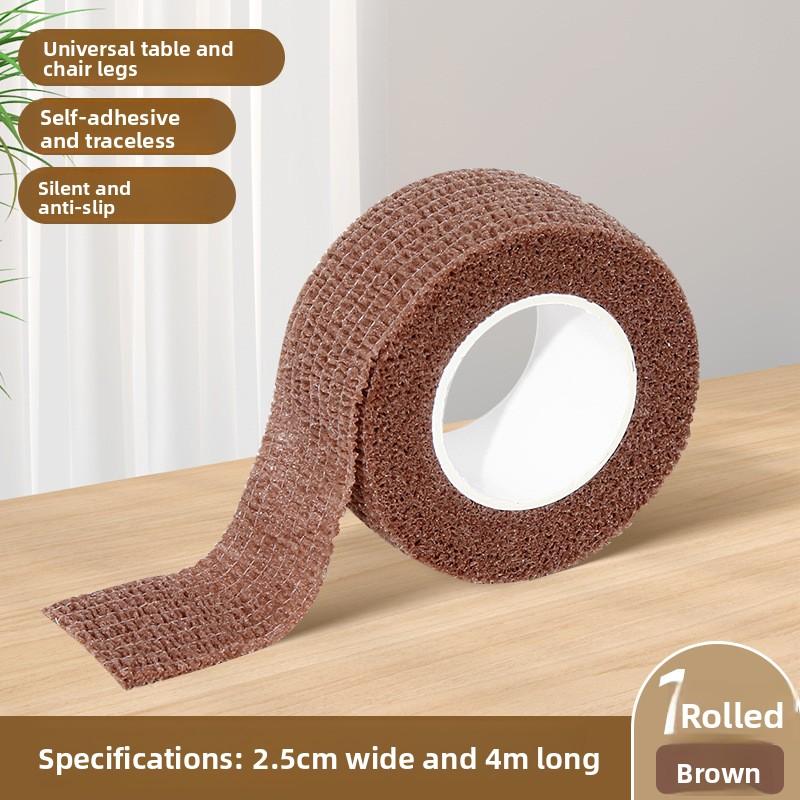 Stuhlbeinpolster, Tisch- und Stuhlbeinschoner, Leise Beine, Sofaschutzhüllen, Universelle Ausklinkgurte für Esstische 2.5cm*4m braun