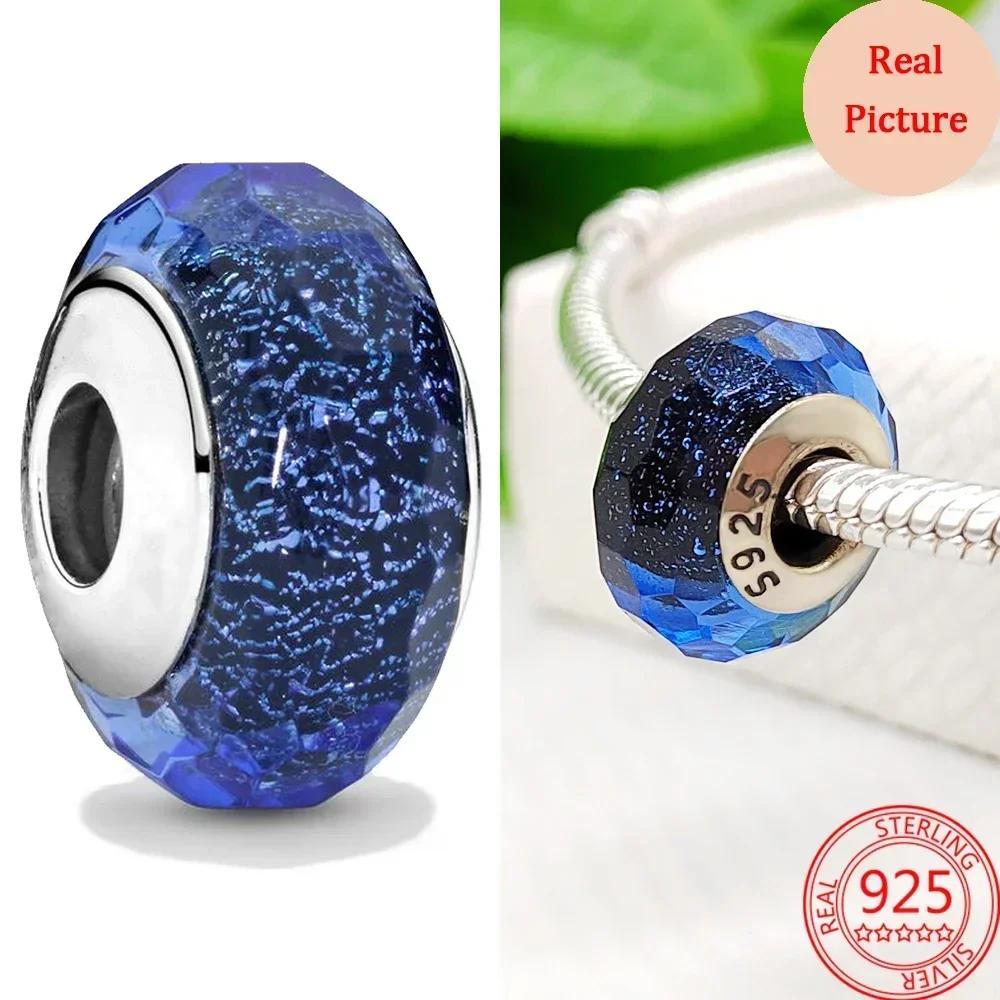 Colorful Murano Glass Beads Glass Ripple Charm Wavy Glass Bead Charms Fit Brand Bracelets Women Copper Jewelry Gift