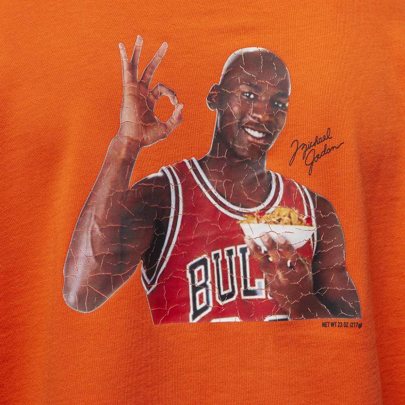 Jordan Flight MVP Logo Print Crew Neck Sweatshirt Men Tops Orange DV8428-817