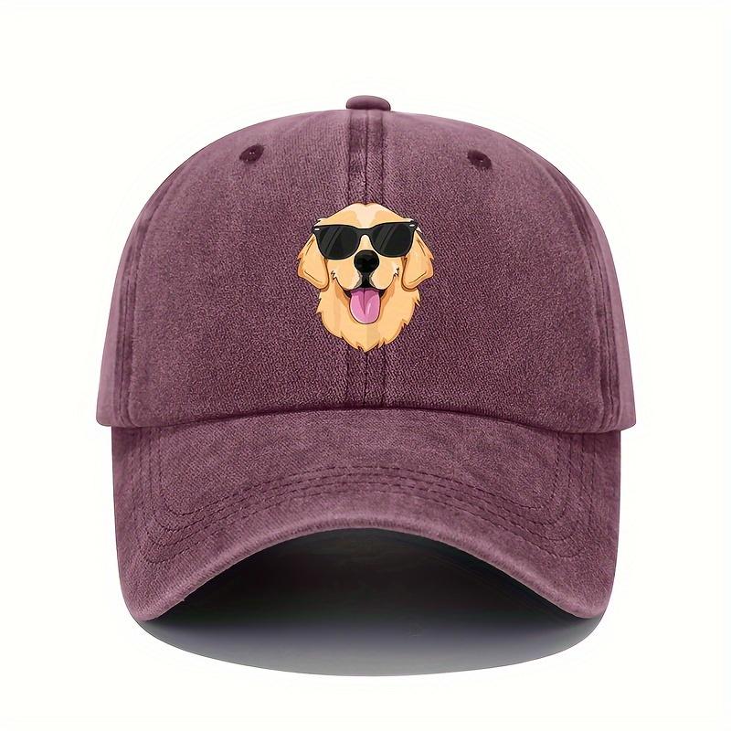 Fun dog print baseball cap with adjustable all season sun protection hat suitable for men and women, casual style
