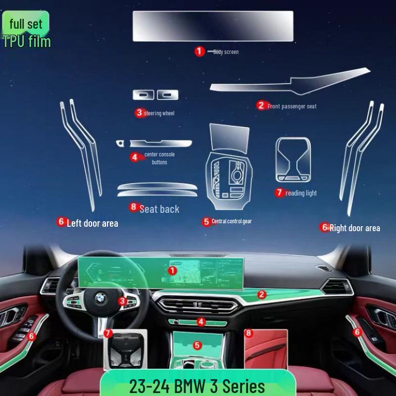 BMW 3 Series (23-26) Interior Modification Kit: Center Console & Screen TPU Films