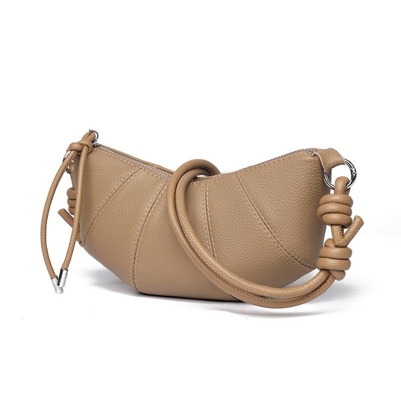 

Fashion first-layer cowhide croissant bag women s retro simple dumpling bag trend high-end single shoulder messenger bag women 26*7*14 хаки
