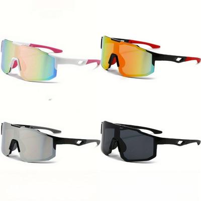 4PCS New Cycling Sunglasses Large Frame UV400 Shades UV Protection Outdoor Sports Windproof Anti-Ultraviolet Hiking Climbing