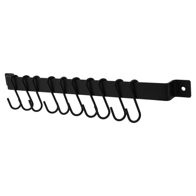 Suporte de parede para panelas ABWR - 2 peças, trilho industrial de 435 mm para pendurar utensílios de cozinha, organizador, suporte para tampas, com 20 ganchos em S.