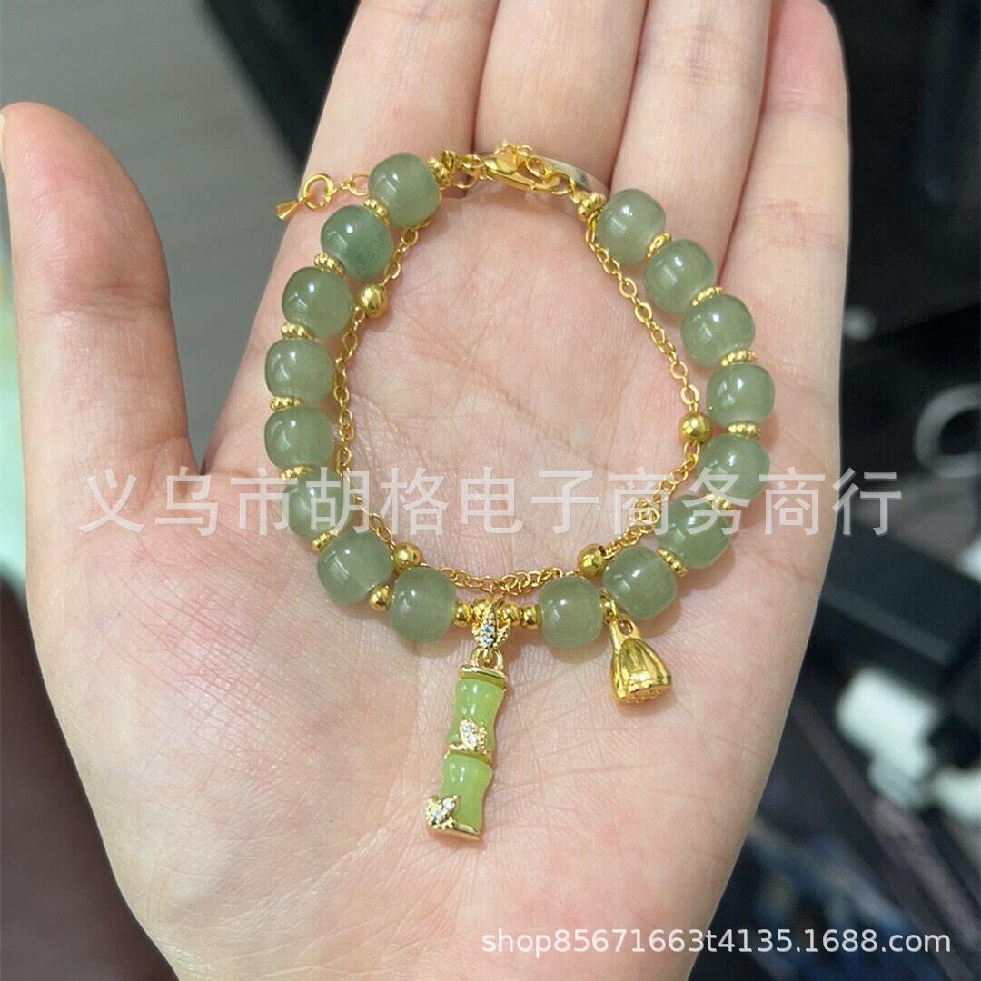 JYL TS Bracelet Lotus  Summer Niche Luxury Style Feng Shui Purity & Fortune Accumulation Bamboo Lotus джинсовый