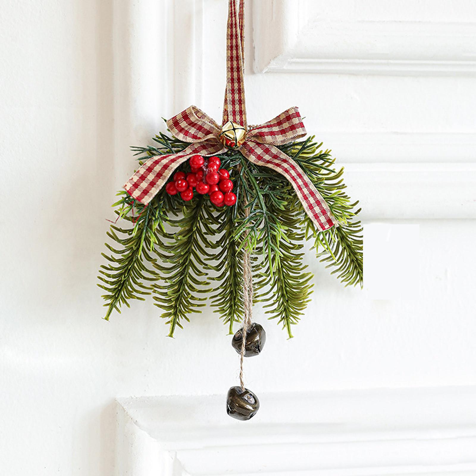 

Christmas Bell Leaf Bow Door Hanging Wall Hanging Wind Chime Christmas Tree Pendant Decoration Scene Layout One Size серебряный