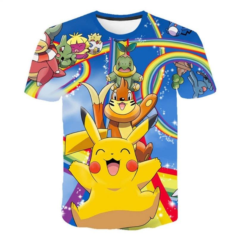 Pokemon Pikachu Splash Art Black Sleeve T-Shirt Anime Graphic Tee XXS