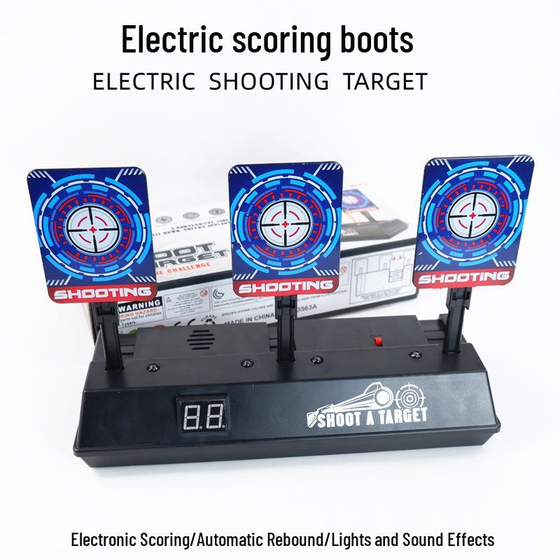 Electronic Rebound Target Gun with Auto Reset, Light & Sound Effects for Shooting Practice