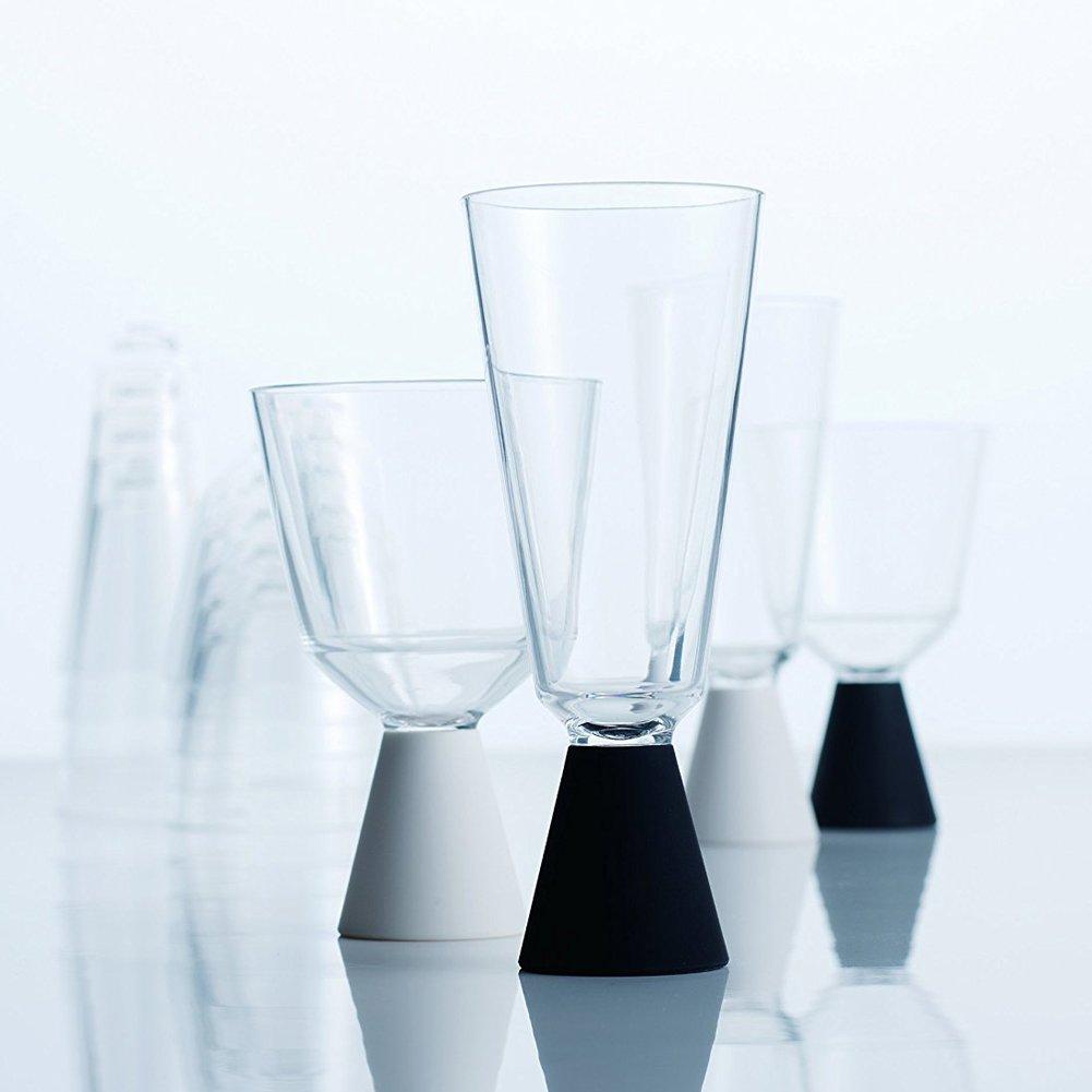 KINTO FESTA Champagne Glasses, 4-Piece Set, Black, 21337