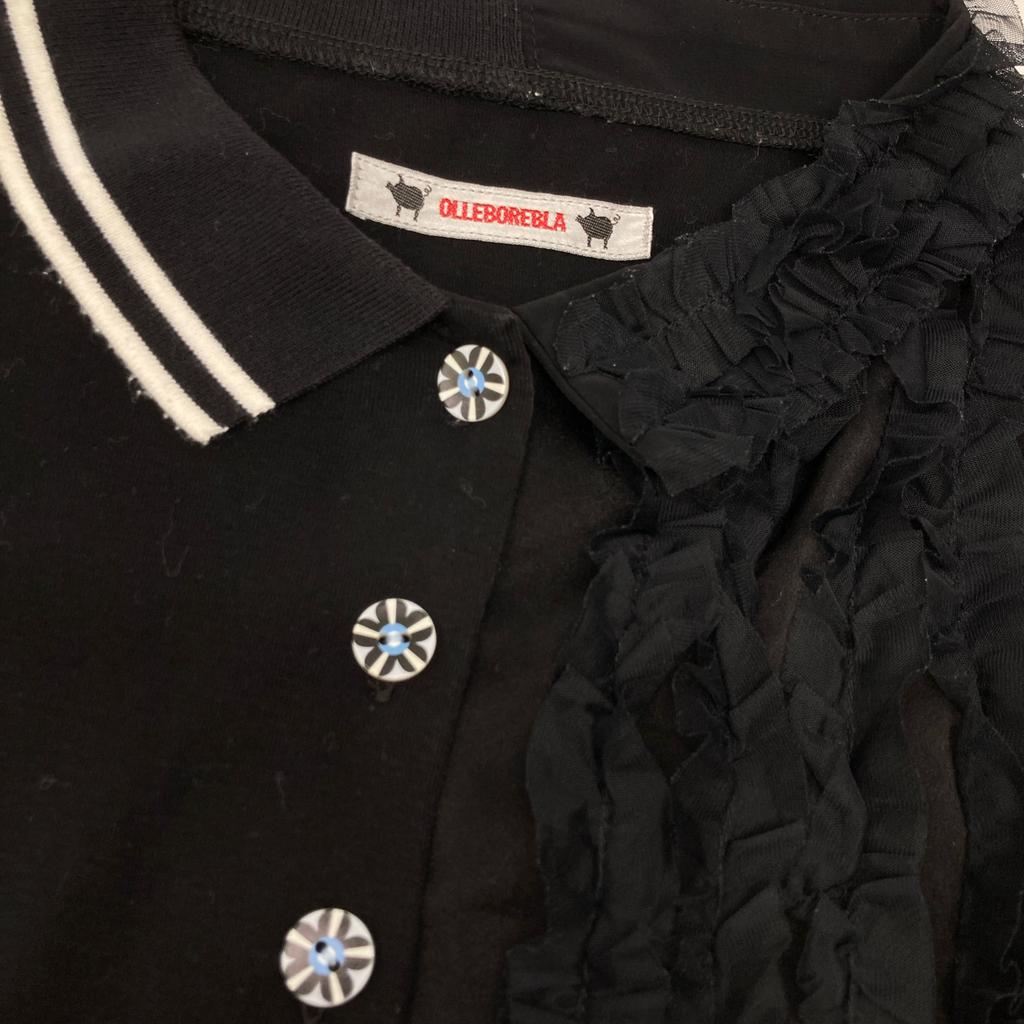 OLLEBOREBLA Black frill design one-piece dress Not written blackUsed