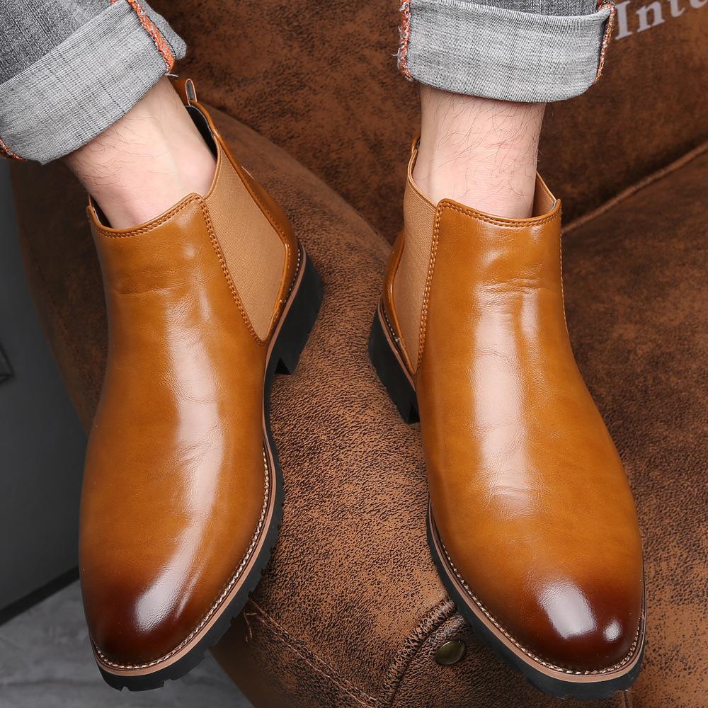Neue Herren Slipper Casual Chelsea Boots vielseitige kurze Stiefel Herren Außenhandel Übergröße Herrenschuhe Stiefel timberla