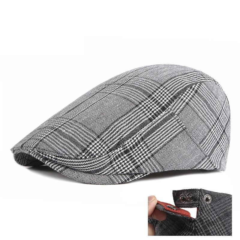 Men's Newsboy Hat Flat Cap Cotton Adjustable Breathable Irish Cabbie Ivy Cap for Driving And Hunting