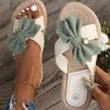 Fashion 2025 Women Slippers Bow Anti Slip Sandals Trend Soft Sole Flat Heel Slippers Comfortable New Designer Shoes Home Slides Women