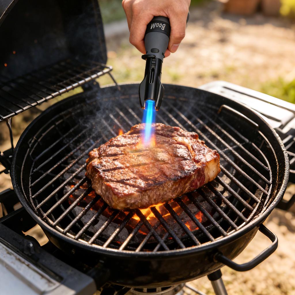 Creative Rocket Lighter, Windproof Adjustable Blue Flame Torch Lighter With Safety Lock, Refillable Rotation Lighters For BBQ Outdoor Camping Hiking