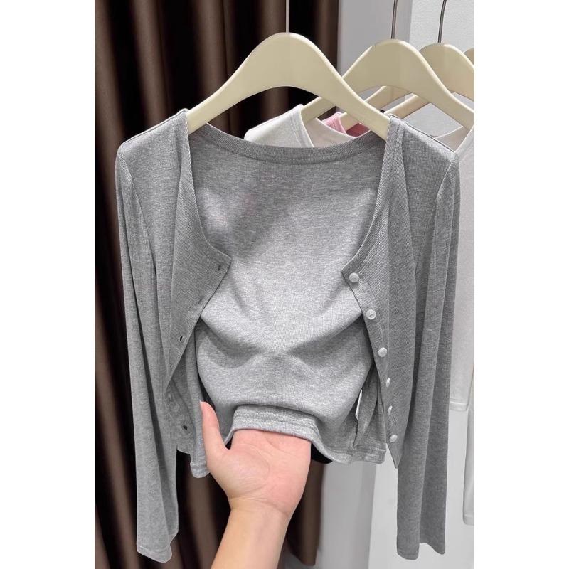 Ice silk sunscreen shawl with sweater cardigan women, 2025 new autumn thin section high-end early autumn long-sleeved knitted top