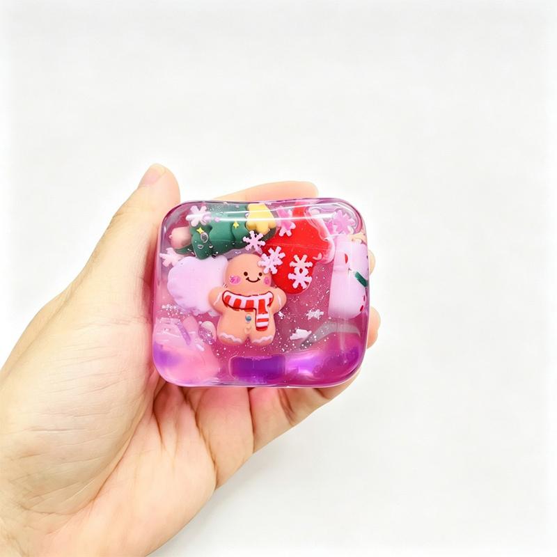 Christmas Santa Claus Reindeer Squishy Toy Maltose Filled Ice Cube Stress Relief Ball Toys Slow Rebound Ensory Relief Gift Toy